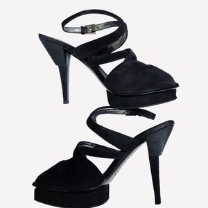 Prada Black Strappy Heels